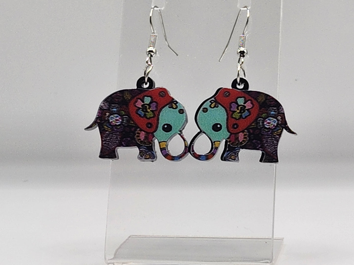 Multicolor elephant earrings