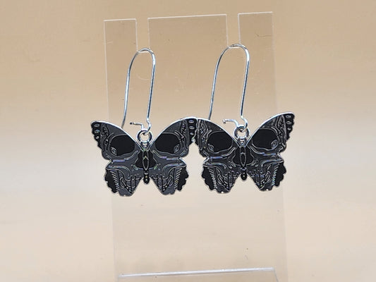 Skeleton butterfly earrings