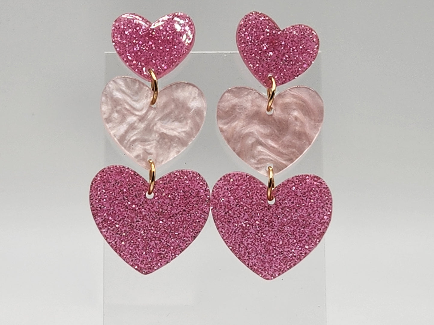 Sparkle dangle heart earrings