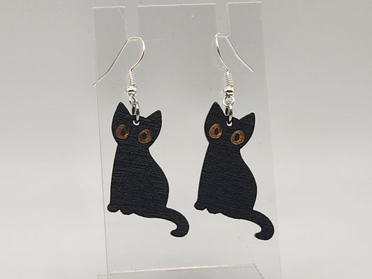 Lucky Black cat earrings