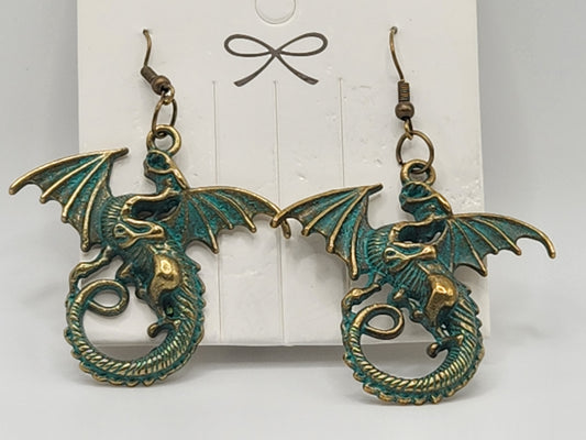 Dragon patina earrings