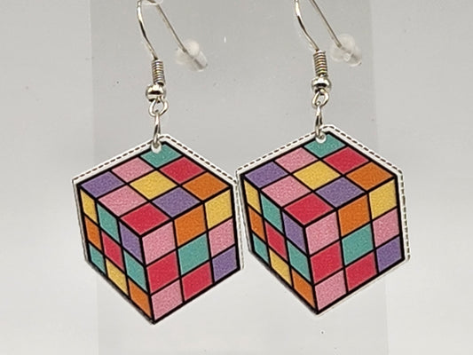 Rubics Cube earrings