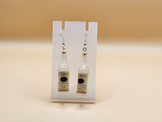 Tito's vodka bottle earrings