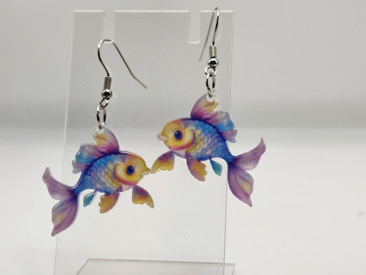 Beautiful multicolor fish earrings