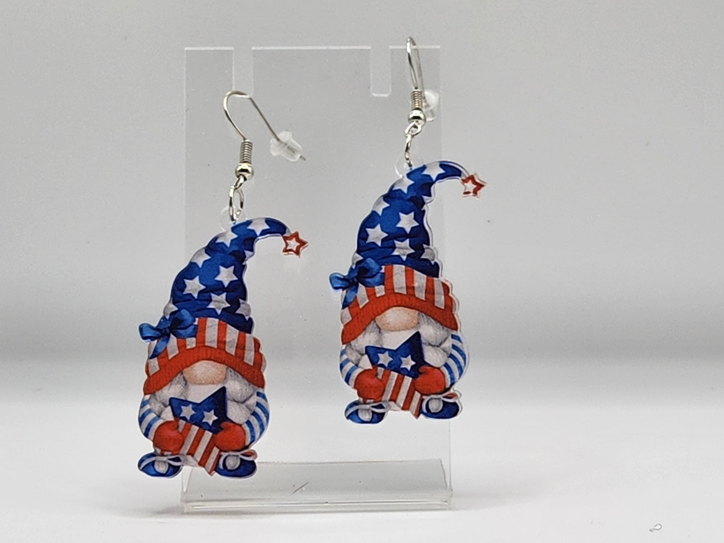 4th of July gnome earrings