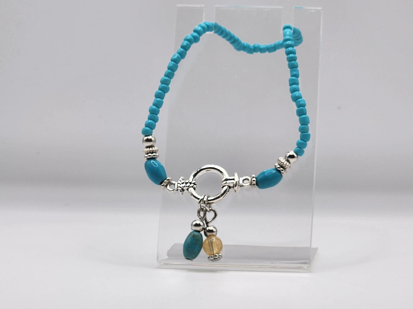 Turquoise stretchy bracelet or anklet