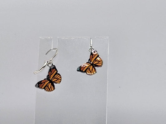 Monarch butterfly hoop earrings